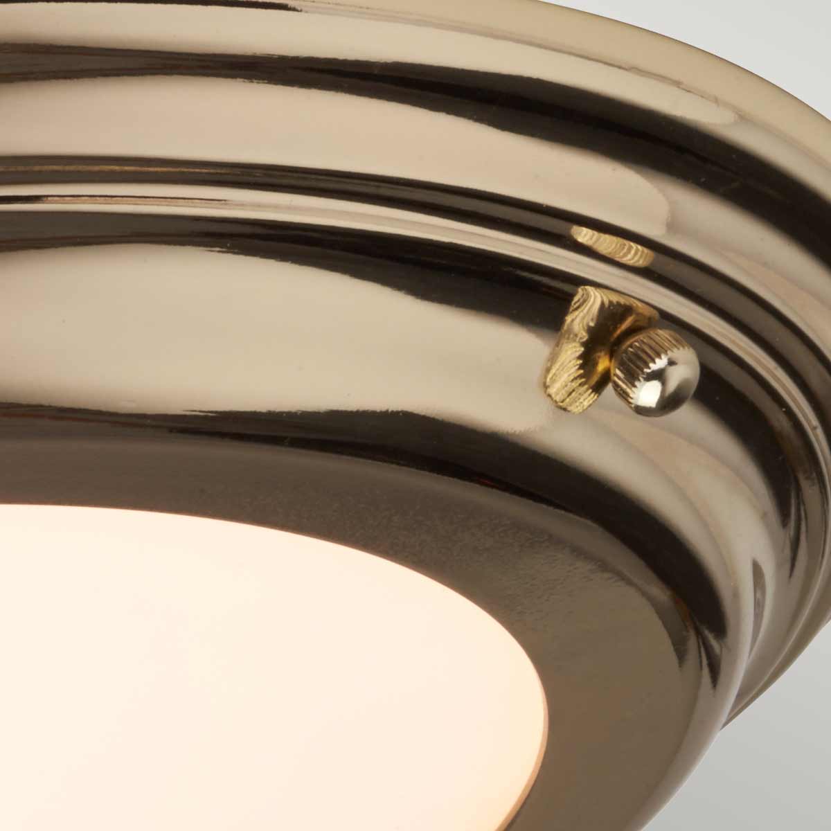 Elstead Lighting Ceiling Flush from the Welland range. Welland 1 Light Flush Product Code = WELLAND-F-PB