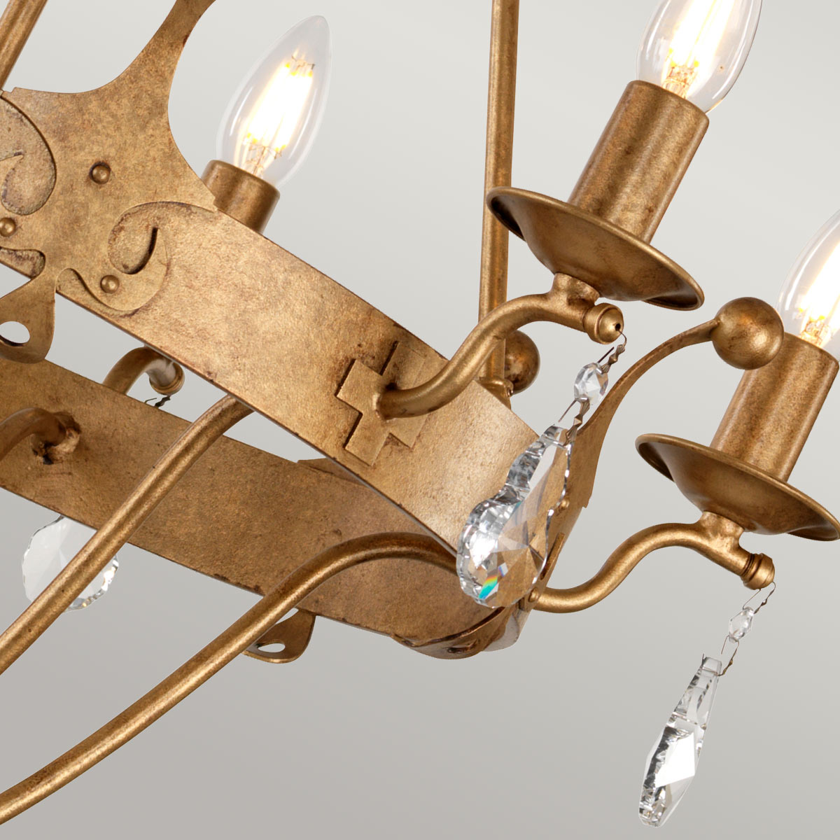 Elstead Lighting Chandelier from the Windsor range. Windsor 6 Light Chandelier Product Code = WINDSOR6-GOLD