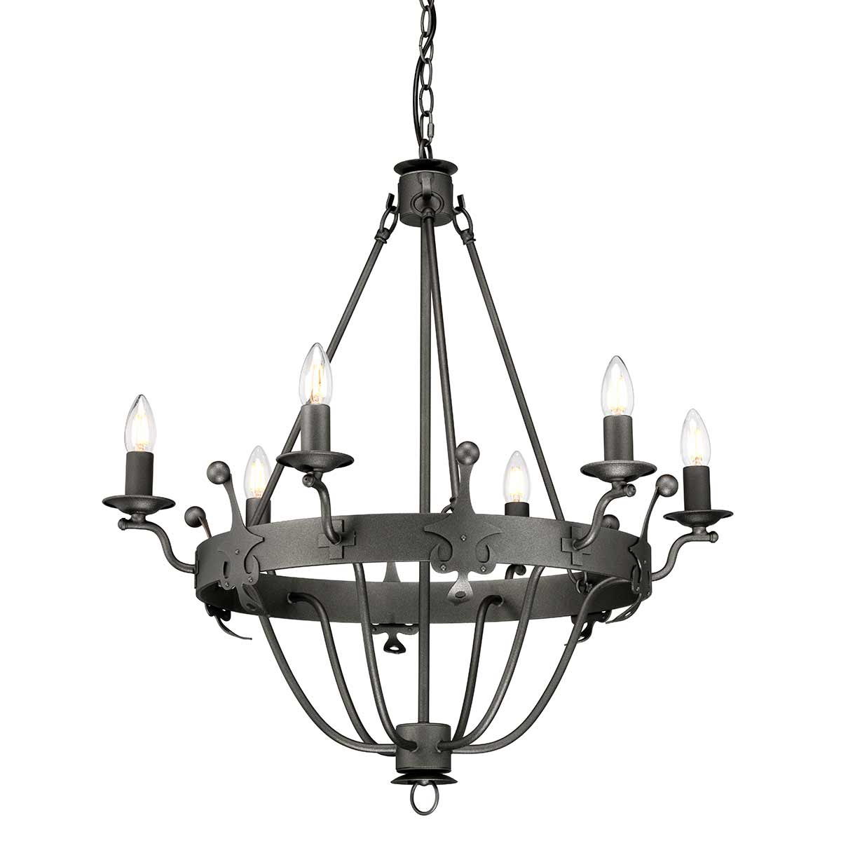 Elstead Lighting Chandelier from the Windsor range. Windsor 6 Light Chandelier Product Code = WINDSOR6-GR