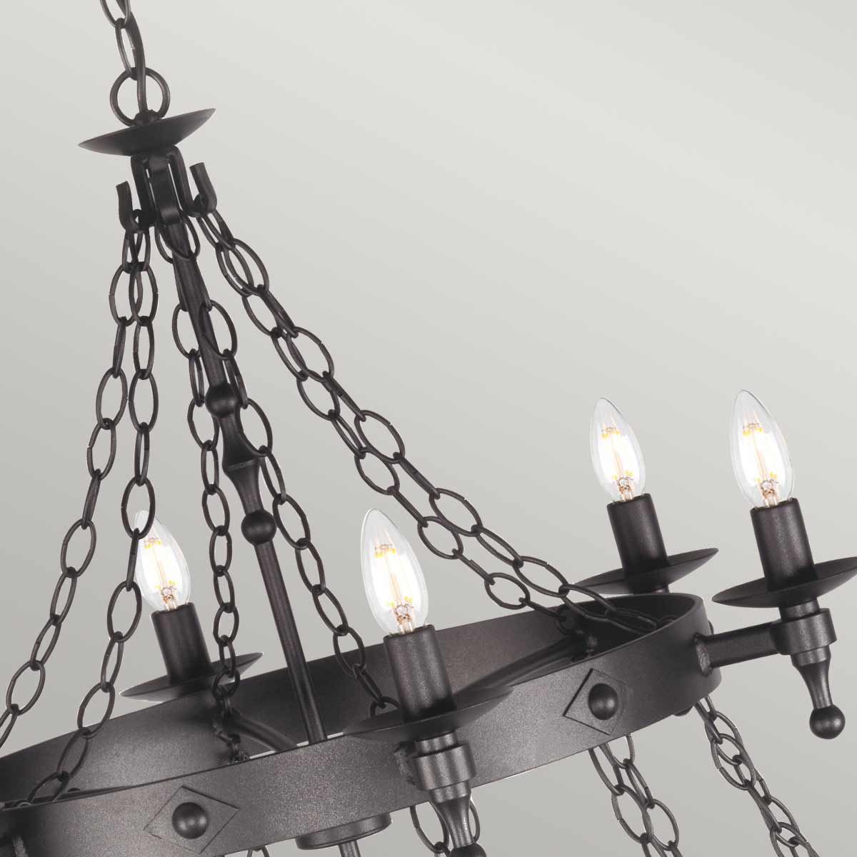 Elstead Lighting Chandelier from the Warwick range. Warwick 18 Light Chandelier Product Code = WR18-GRAPHITE