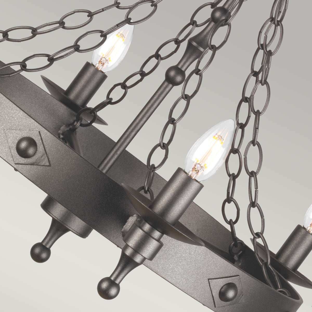 Elstead Lighting Chandelier from the Warwick range. Warwick 6 Light Chandelier Product Code = WR6-GRAPHITE