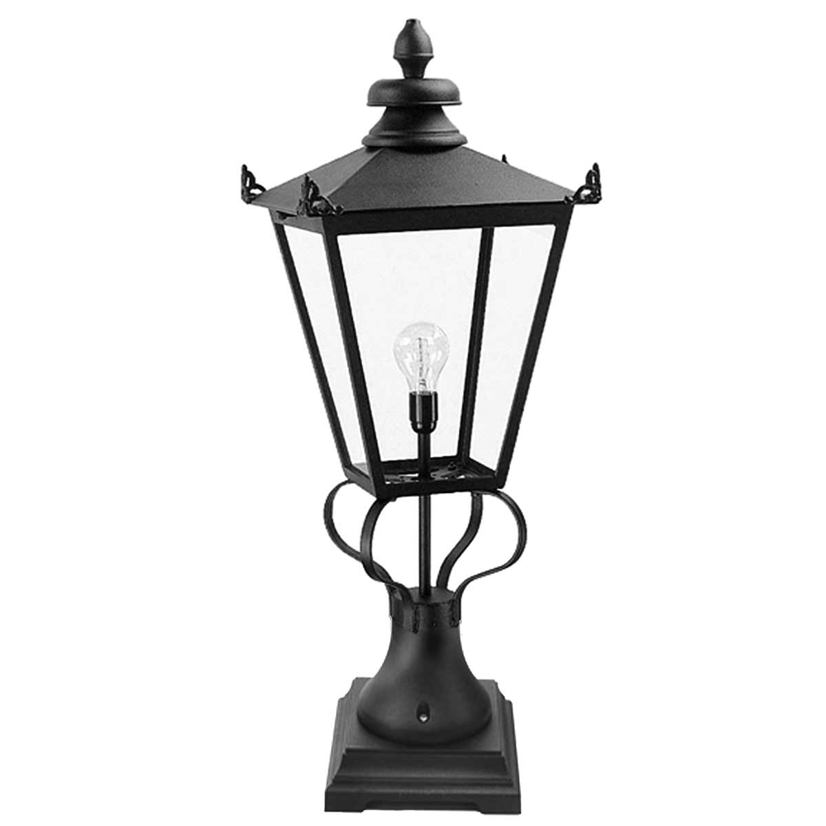 Elstead Lighting Pedestal Lantern from the Wilmslow range. Wilmslow 1 Light Pedestal Lantern Product Code = WSLN1-BLACK
