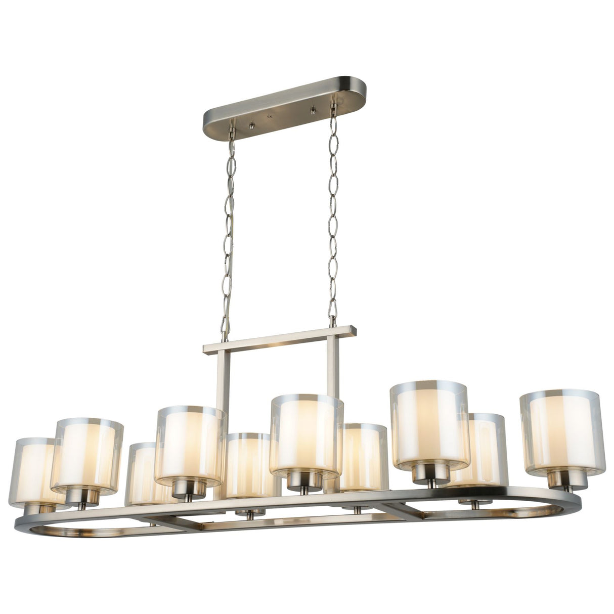 Magnalux Yara 10 Light Satin Chrome Long Pendant Part Number - YAR10SCB