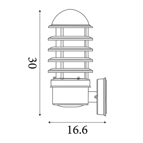 Searchlight Electric Louvre Outdoor Wall Light - Steel Metal & Polycarbonate 51