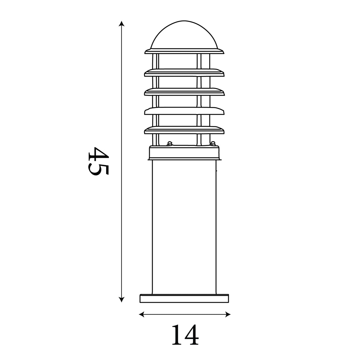 Searchlight Electric Louvre Outdoor Post - Stainless Steel Metal & Polycarbonate 052-450
