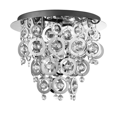Searchlight Electric Nova 3Lt Flush - Chrome Metal & Acrylic 0573-3CC