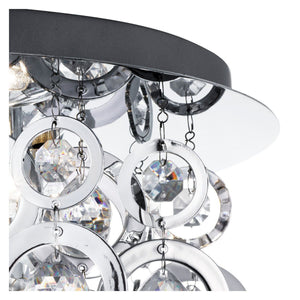 Searchlight Electric Nova 3Lt Flush - Chrome Metal & Acrylic 0573-3CC