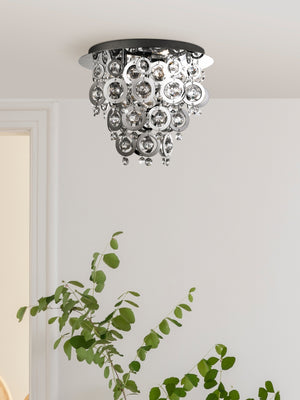 Searchlight Electric Nova 3Lt Flush - Chrome Metal & Acrylic 0573-3CC