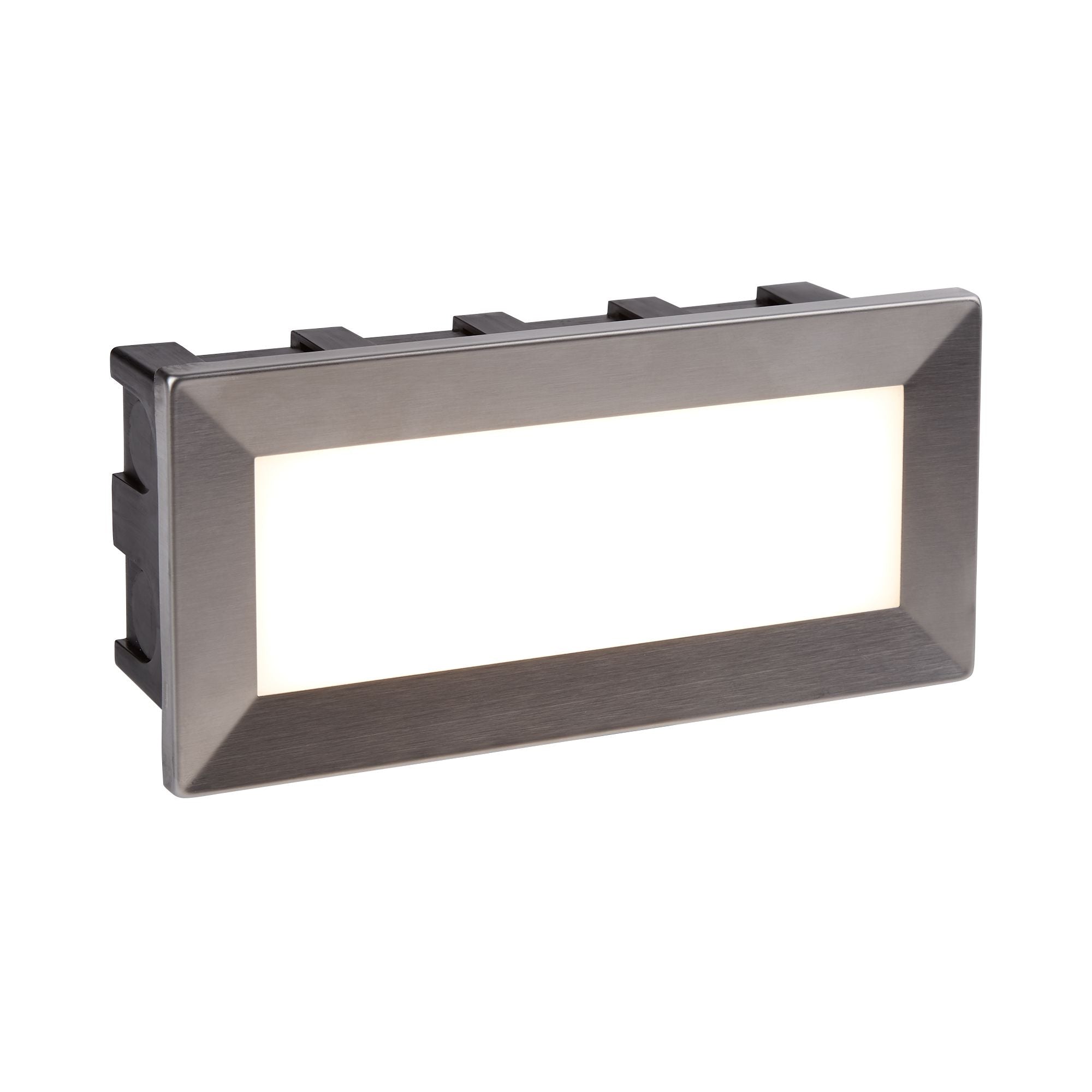 Ankle Outdoor Wall Light- Satin Silver Metal & Polycarbonate