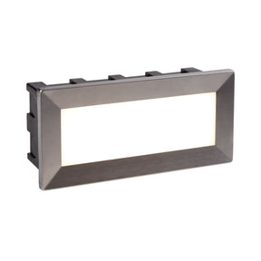 Ankle Outdoor Wall Light- Satin Silver Metal & Polycarbonate
