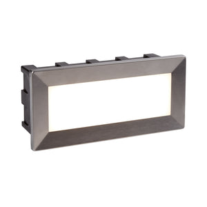 Ankle Outdoor Wall Light- Satin Silver Metal & Polycarbonate