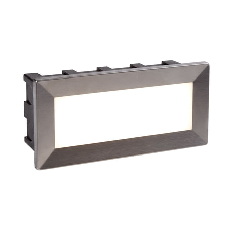 Ankle Outdoor Wall Light- Satin Silver Metal & Polycarbonate