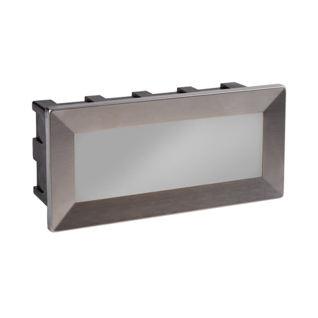 Searchlight Electric Ankle Outdoor Wall Light- Satin Silver Metal & Polycarbonate 762