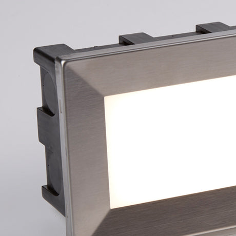 Searchlight Electric Ankle Outdoor Wall Light- Satin Silver Metal & Polycarbonate 762