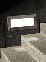 Searchlight Electric Ankle Outdoor Wall Light- Satin Silver Metal & Polycarbonate 762