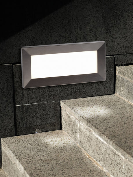 Searchlight Electric Ankle Outdoor Wall Light- Satin Silver Metal & Polycarbonate 762