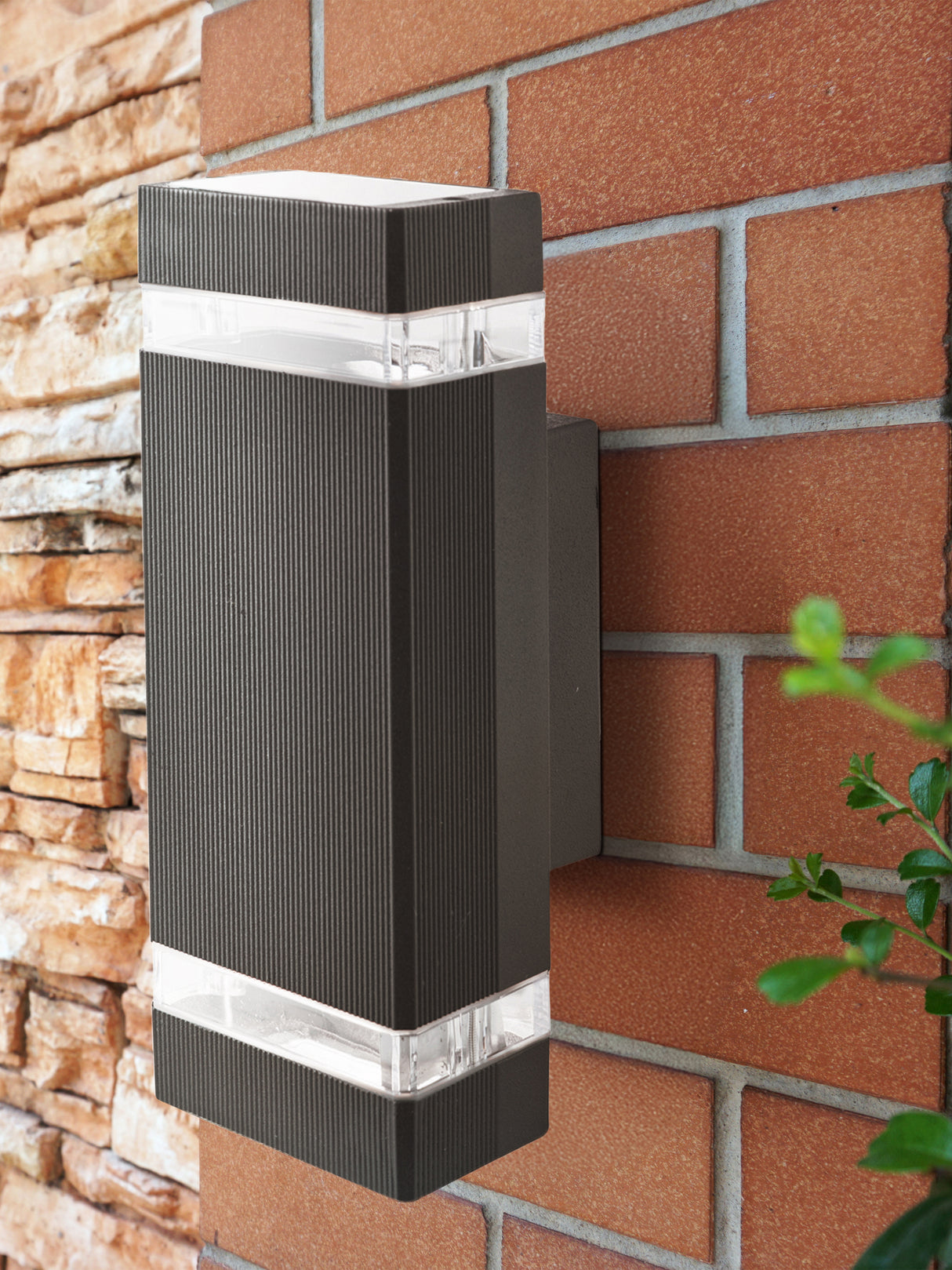 Searchlight Electric Sheffield LED Outdoor Wall Light-Black & Glass Diffuser,IP44 1002-2BK-LED