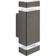 Sheffield Outdoor Wall Light - Grey Metal, Glass & Polycarb