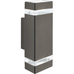 Sheffield Outdoor Wall Light - Grey Metal, Glass & Polycarb