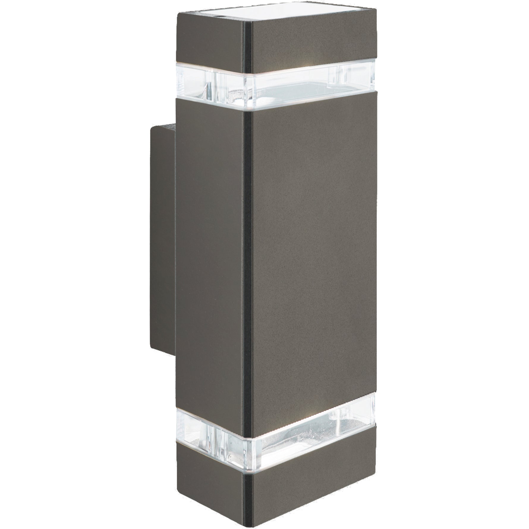Sheffield Outdoor Wall Light - Grey Metal, Glass & Polycarb