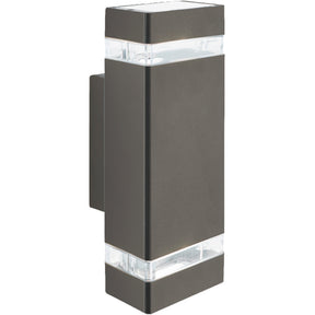 Sheffield Outdoor Wall Light - Grey Metal, Glass & Polycarb