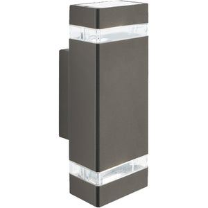 Sheffield Outdoor Wall Light - Grey Metal, Glass & Polycarb
