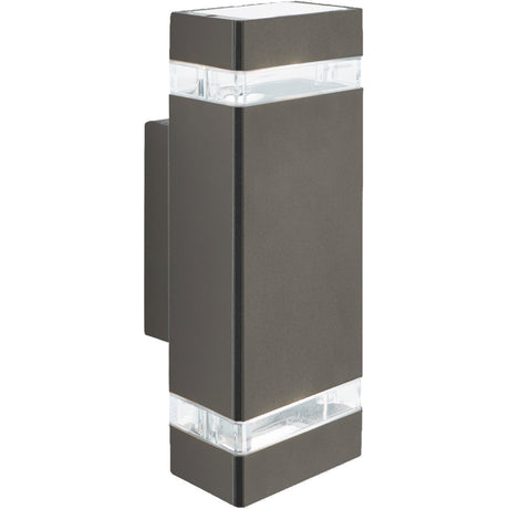 Sheffield Outdoor Wall Light - Grey Metal, Glass & Polycarb