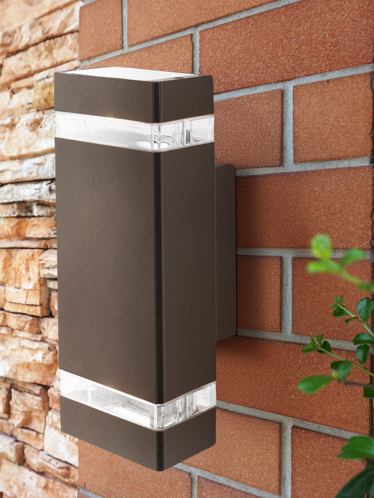 Searchlight Electric Sheffield Outdoor Wall Light - Grey Metal, Glass & Polycarb 1002-2GY-LED