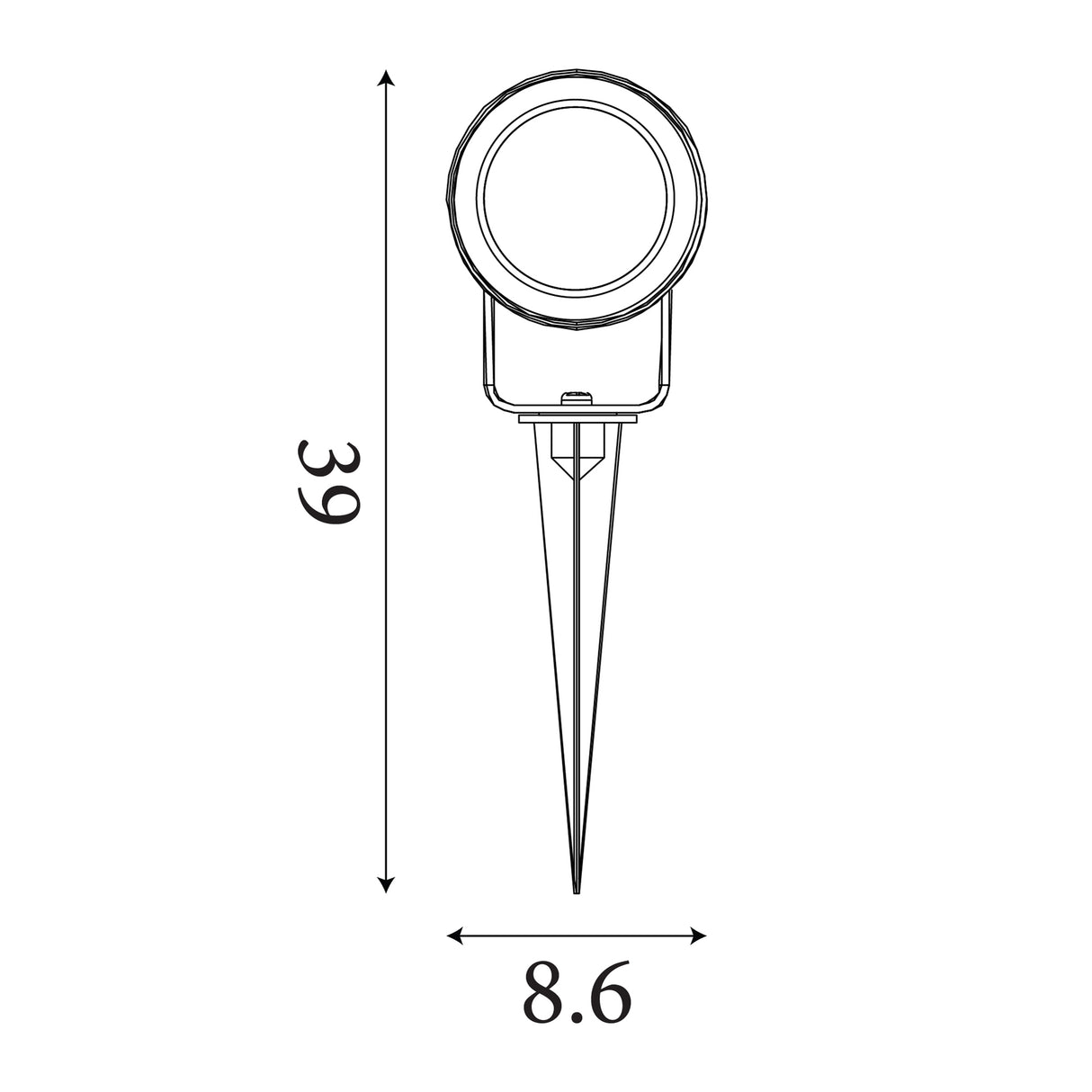 Searchlight Electric Spike Outdoor Light, Black 1010BK