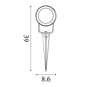 Searchlight Electric Spike Outdoor Light, Black 1010BK