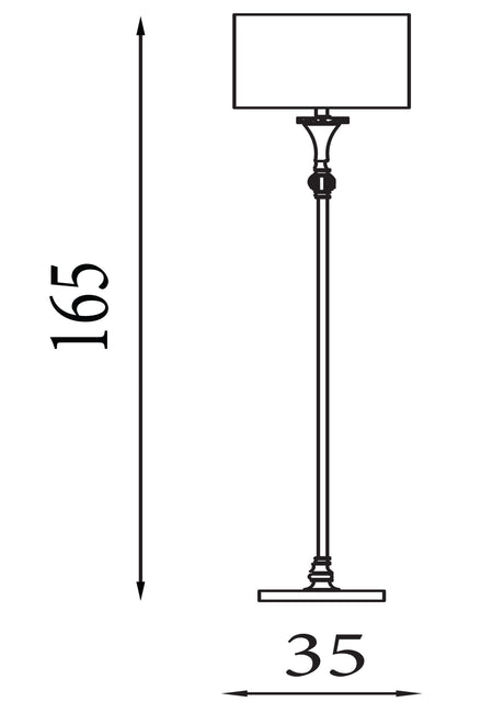 Searchlight Electric Oscar Floor Lamp - Antique Brass Metal & Linen 1012AB