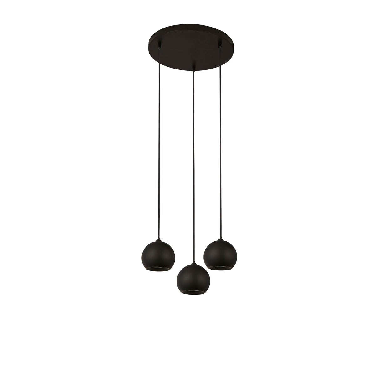 Searchlight Electric Eindhoven 3Lt Pendant  - Sand Black Metal 1014-3BK