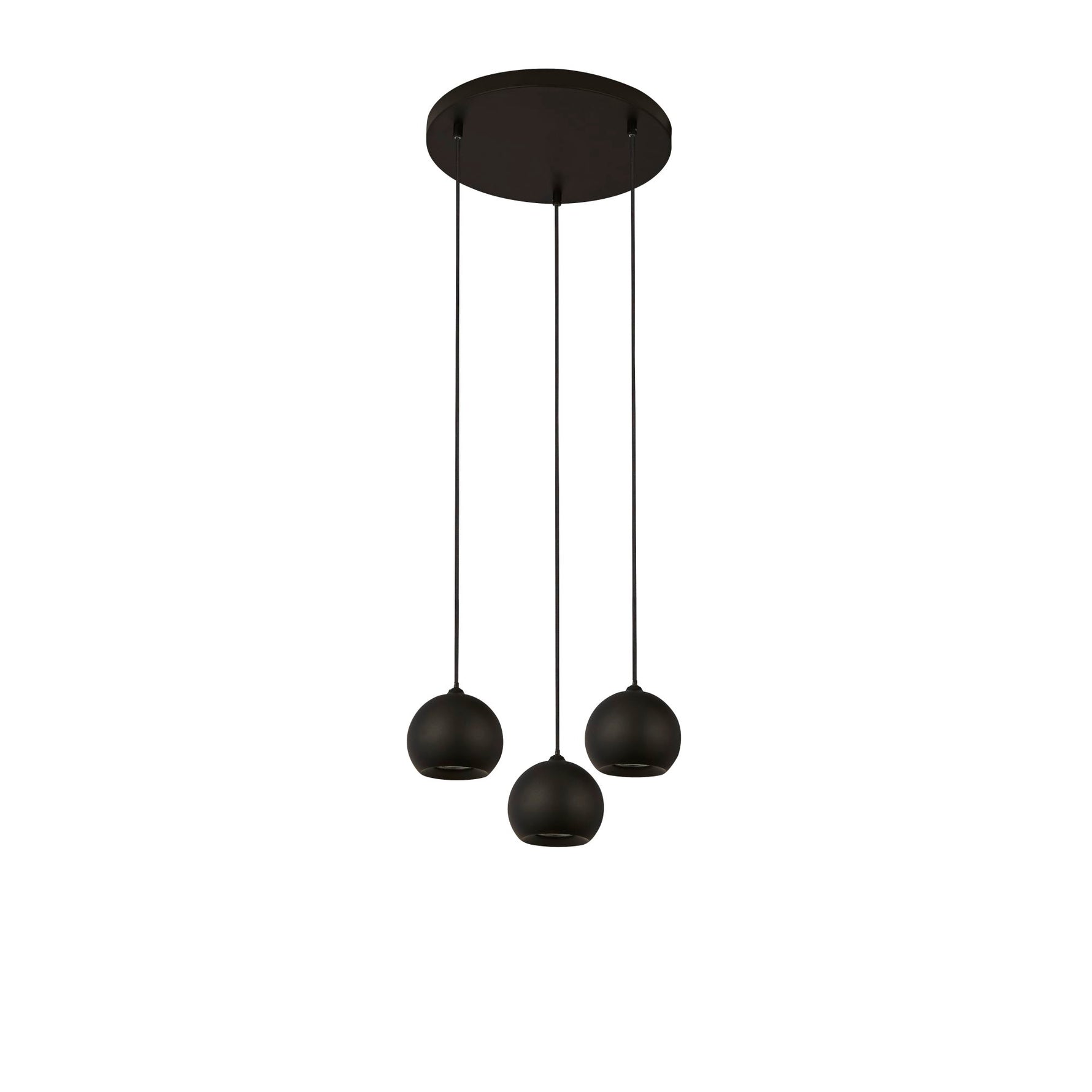 Searchlight Electric Eindhoven 3Lt Pendant  - Sand Black Metal 1014-3BK
