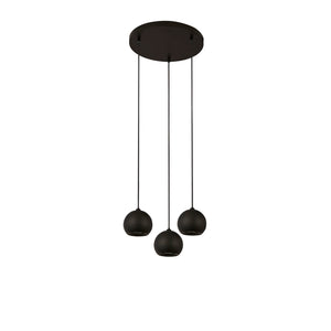 Searchlight Electric Eindhoven 3Lt Pendant  - Sand Black Metal 1014-3BK