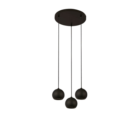Searchlight Electric Eindhoven 3Lt Pendant  - Sand Black Metal 1014-3BK