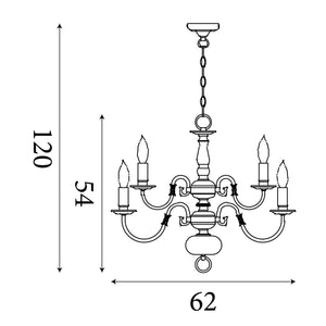 Searchlight Electric Flemish 12Lt Pendant - Solid Brass Metal 1019-12AB