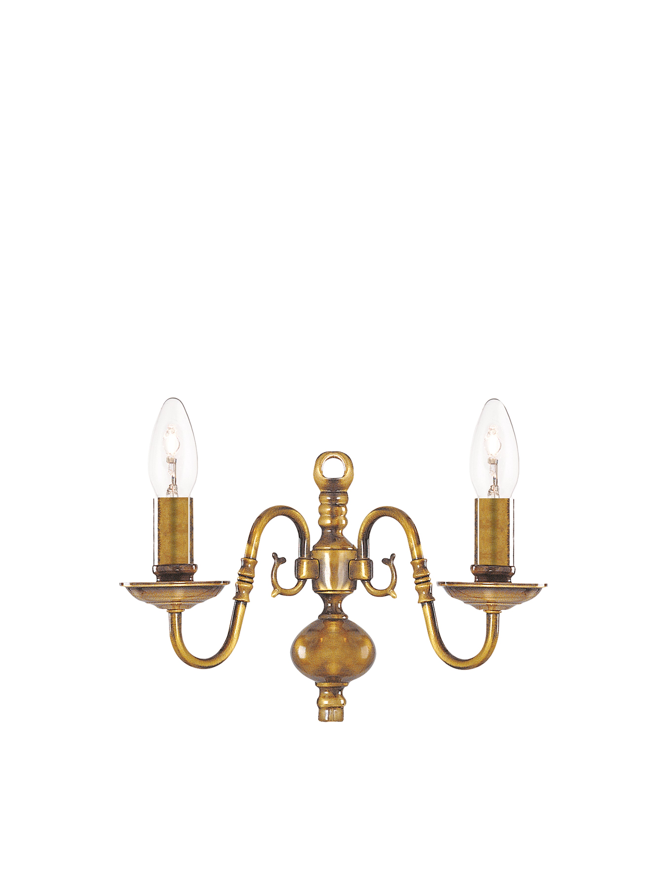 Flemish 2Lt Wall Light - Solid Brass Metal