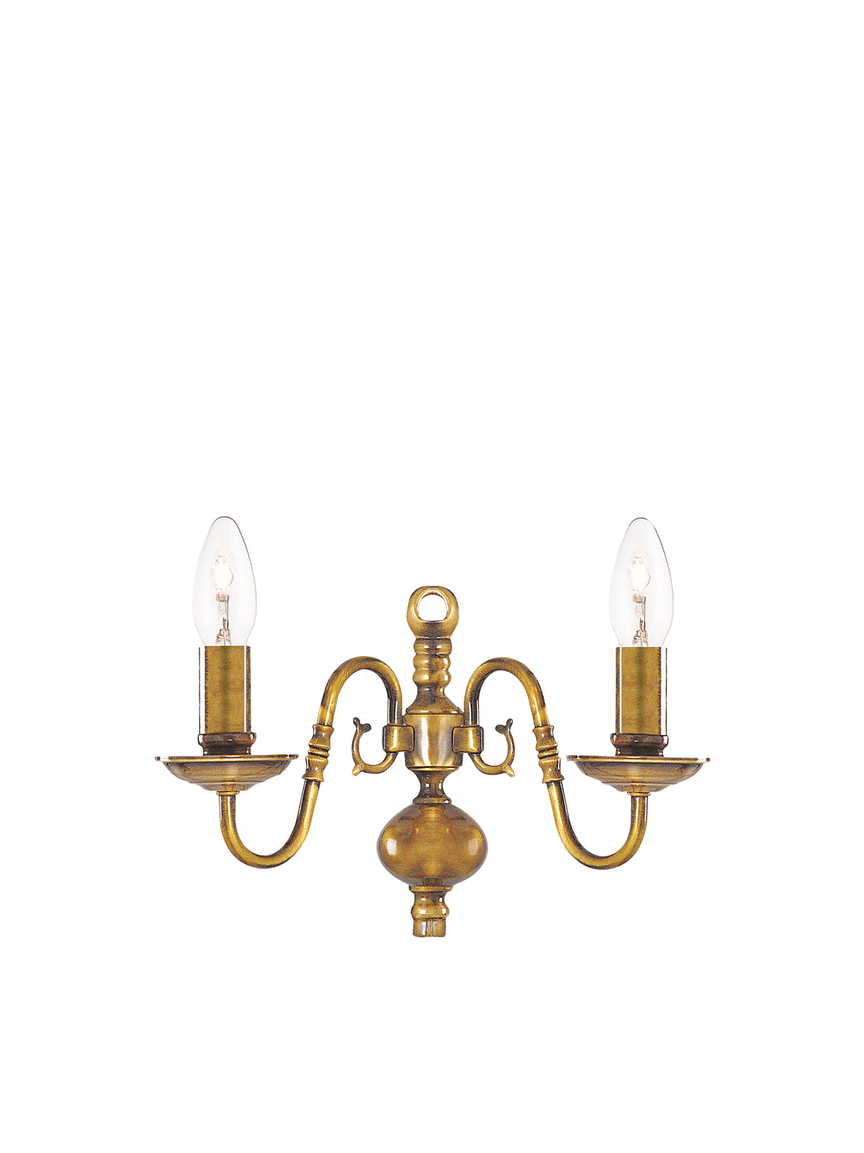 Flemish 2Lt Wall Light - Solid Brass Metal