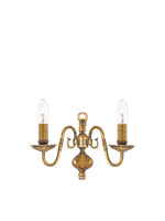 Flemish 2Lt Wall Light - Solid Brass Metal