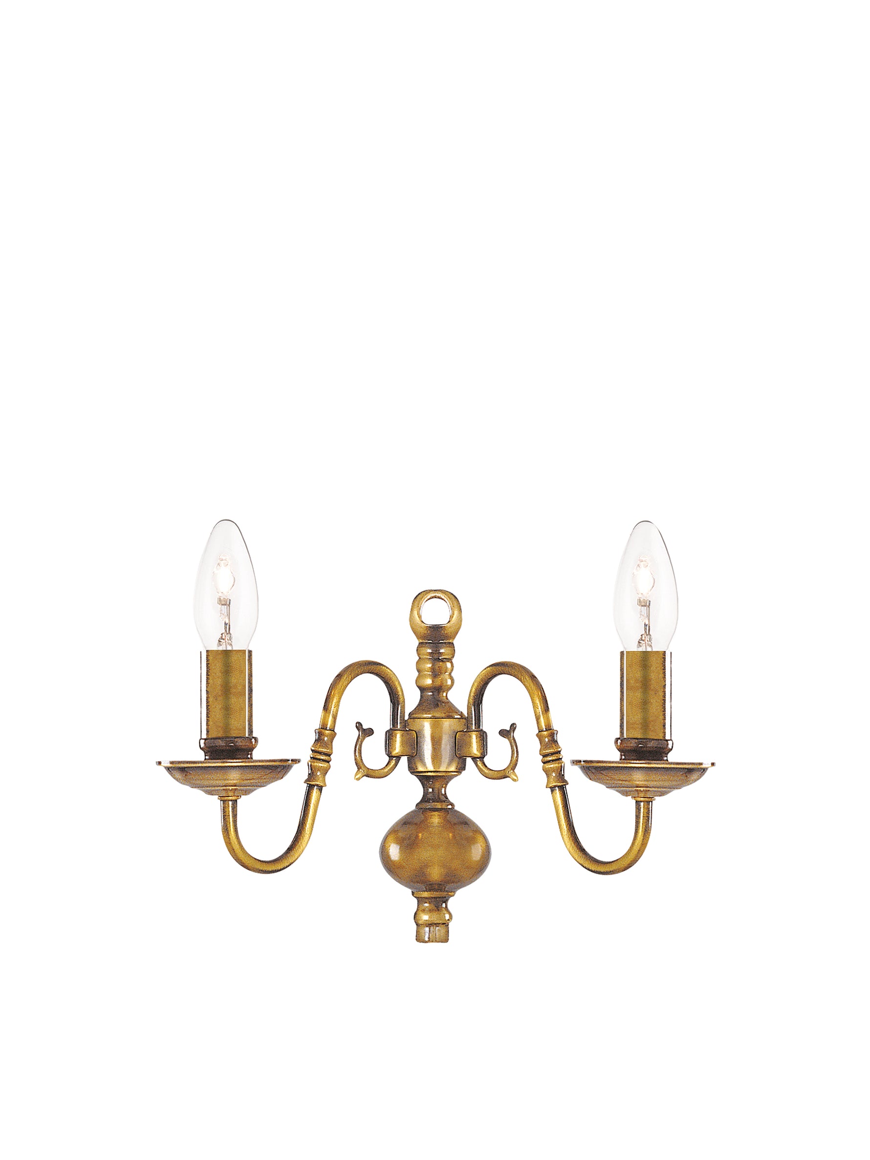 Flemish 2Lt Wall Light - Solid Brass Metal