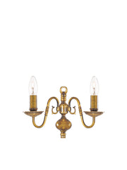 Flemish 2Lt Wall Light - Solid Brass Metal