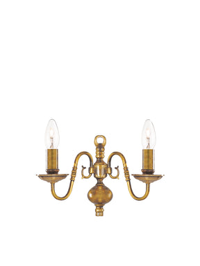 Flemish 2Lt Wall Light - Solid Brass Metal