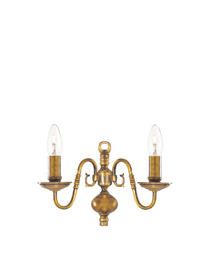Flemish 2Lt Wall Light - Solid Brass Metal