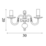 Searchlight Electric Flemish 2Lt Wall Light - Solid Brass Metal 1019-2AB