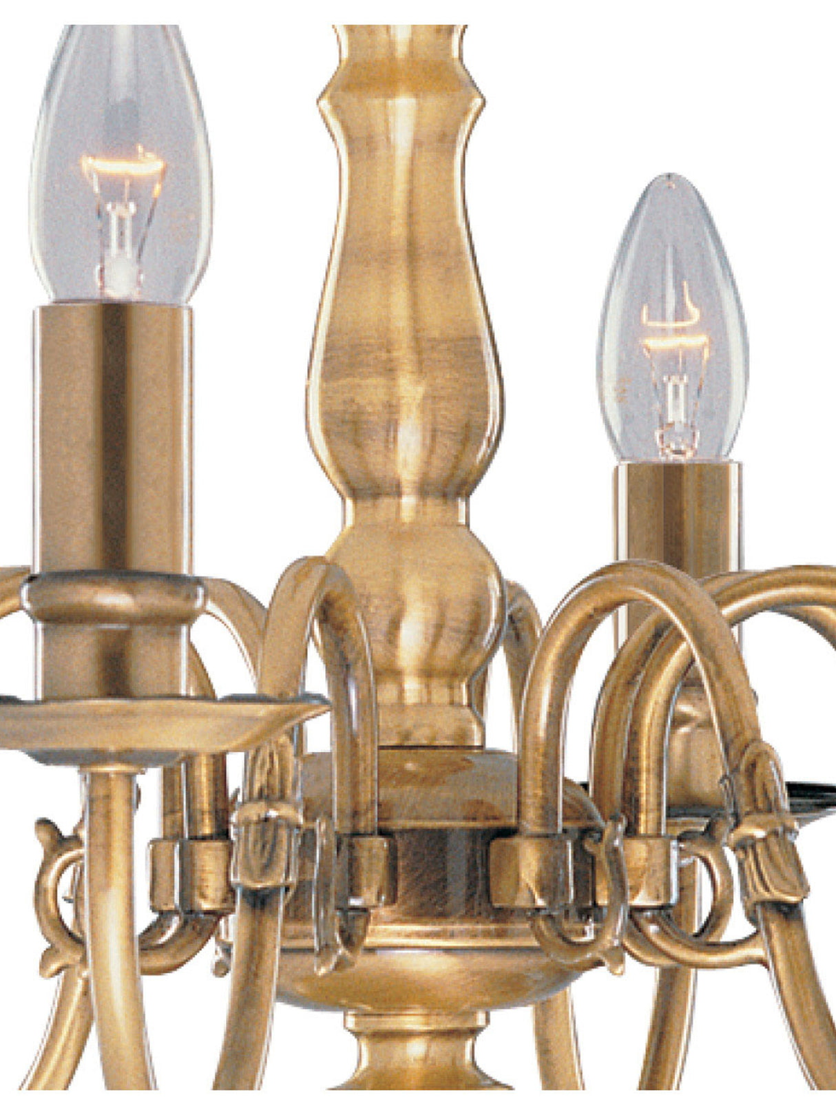 Searchlight Electric Flemish 8Lt Pendant - Solid Brass Metal 1019-8AB