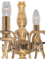Searchlight Electric Flemish 8Lt Pendant - Solid Brass Metal 1019-8AB