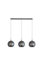 Amsterdam 3Lt Bar Pendant - Black Metal & Smoked Glass