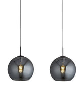 Searchlight Electric Amsterdam 3Lt Bar Pendant - Black Metal & Smoked Glass 1023-3SM
