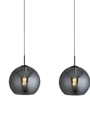 Searchlight Electric Amsterdam 3Lt Bar Pendant - Black Metal & Smoked Glass 1023-3SM