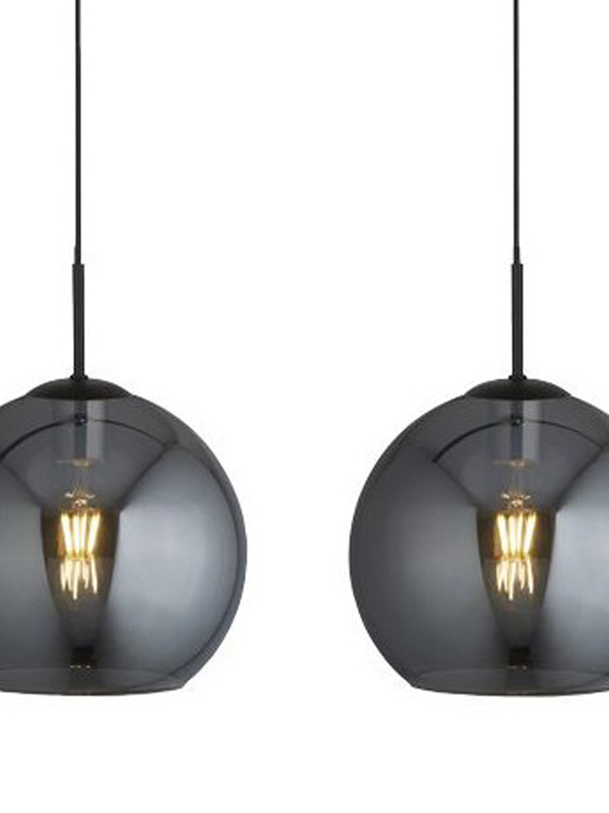 Searchlight Electric Amsterdam 4Lt Bar Pendant - Black Metal & Smoked Glass 1024-4SM